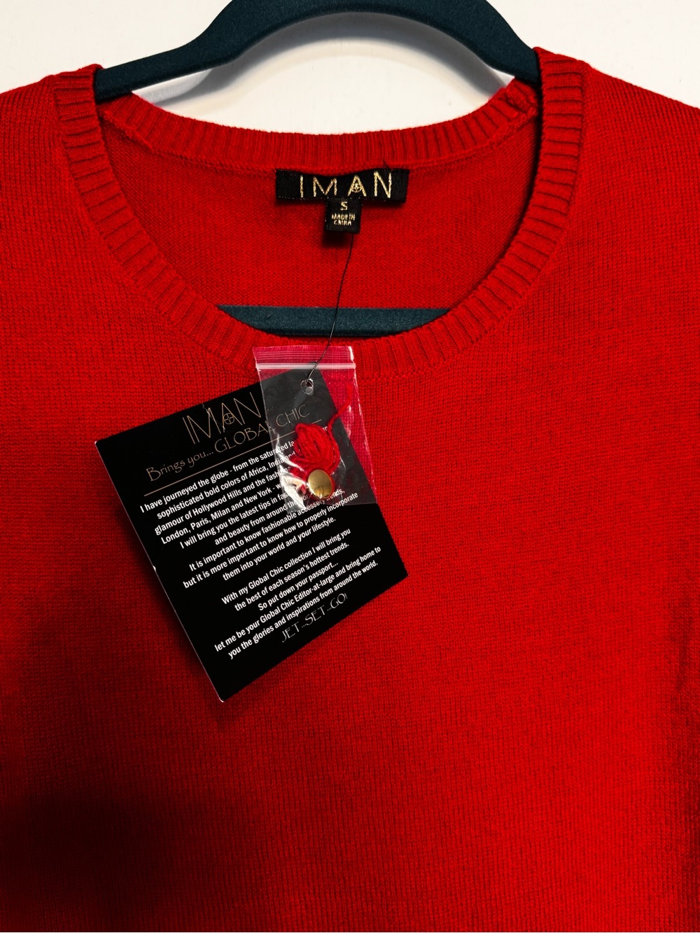 IMAN Red Women's Crewneck Sweater
